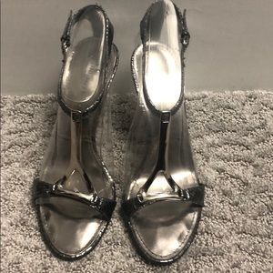 Nine West Pewter Heel/Sandal